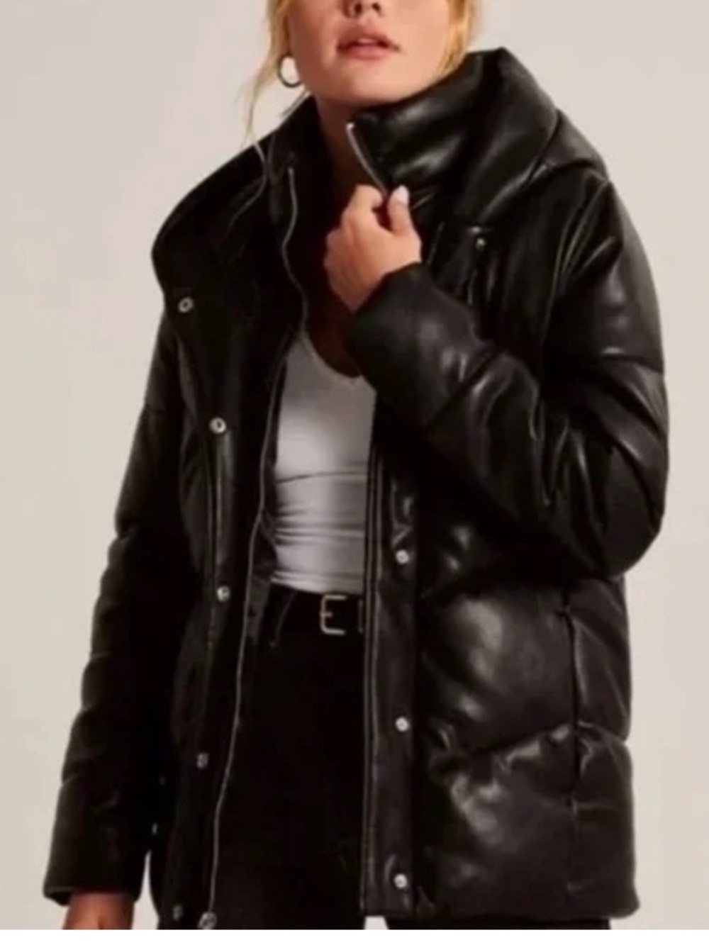 Abercrombie Vegan Leather Ultra Puffer